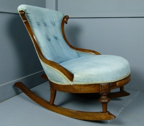 Unusual Victorian Button-Back Tub Rocking Chair as510a334 - Antiques Atlas