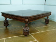 Victorian Carved Oak Large Coffee Tea Table