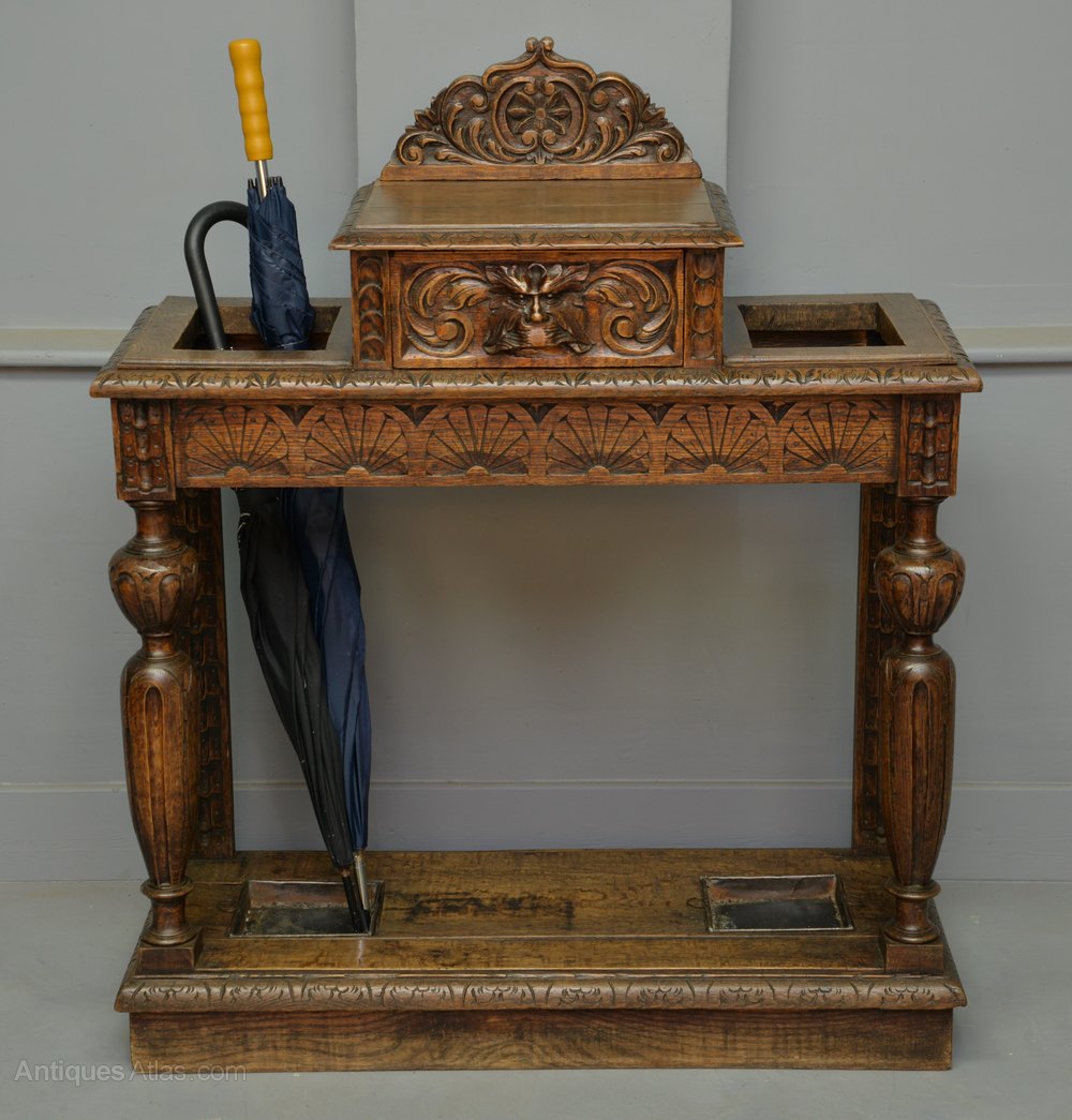 Victorian Carved Oak Stick Umbrella Hall Stand Antiques Atlas