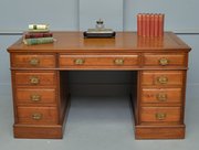 Victorian Walnut Pedestal Desk