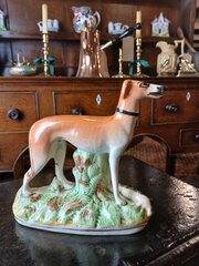 Charming 19th Century Staffordshire Grey Hound