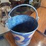 Decorated Pail Log Bin Log Bucket Antique  Bucket