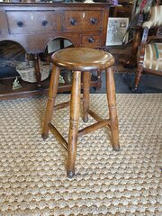 Sturdy  Oak  Industrial Stool. 
