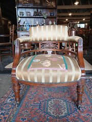  Stylish English Edwardian Library Chair. 