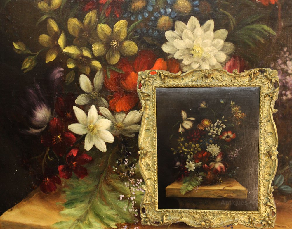 Antiques Atlas Antique Still Life Oil Painting Of Flowers