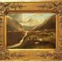 Folk Art. Oil Painting. The Falls of Ogwen N Wales