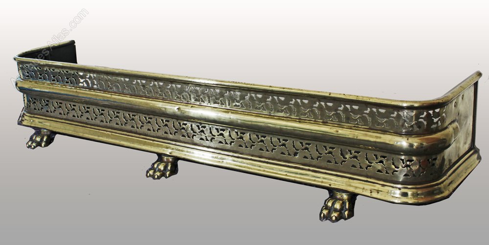 Antiques Atlas Brass Fire Fender. 48 Inches Wide