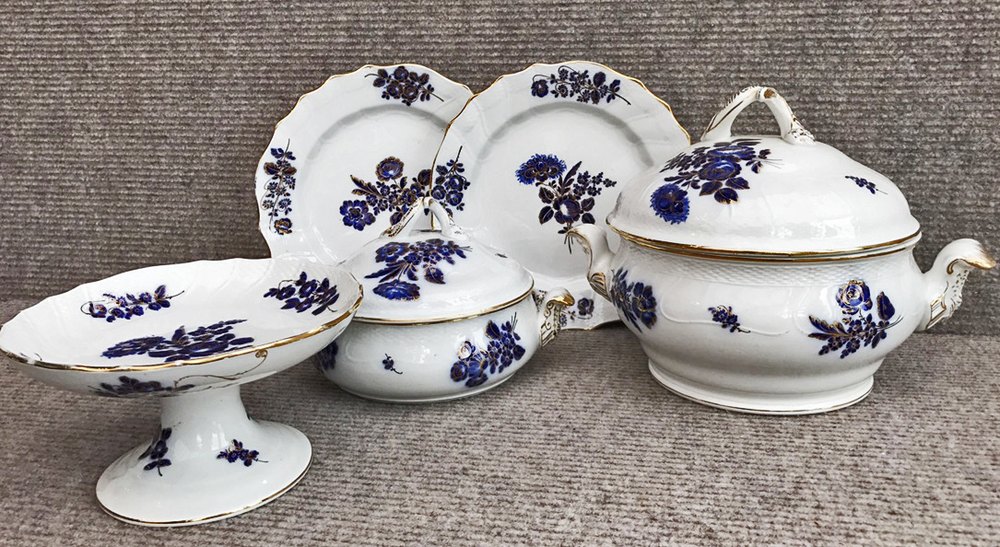 Antiques Atlas Meissen Porcelain. Eight Place+ Dinner Service.