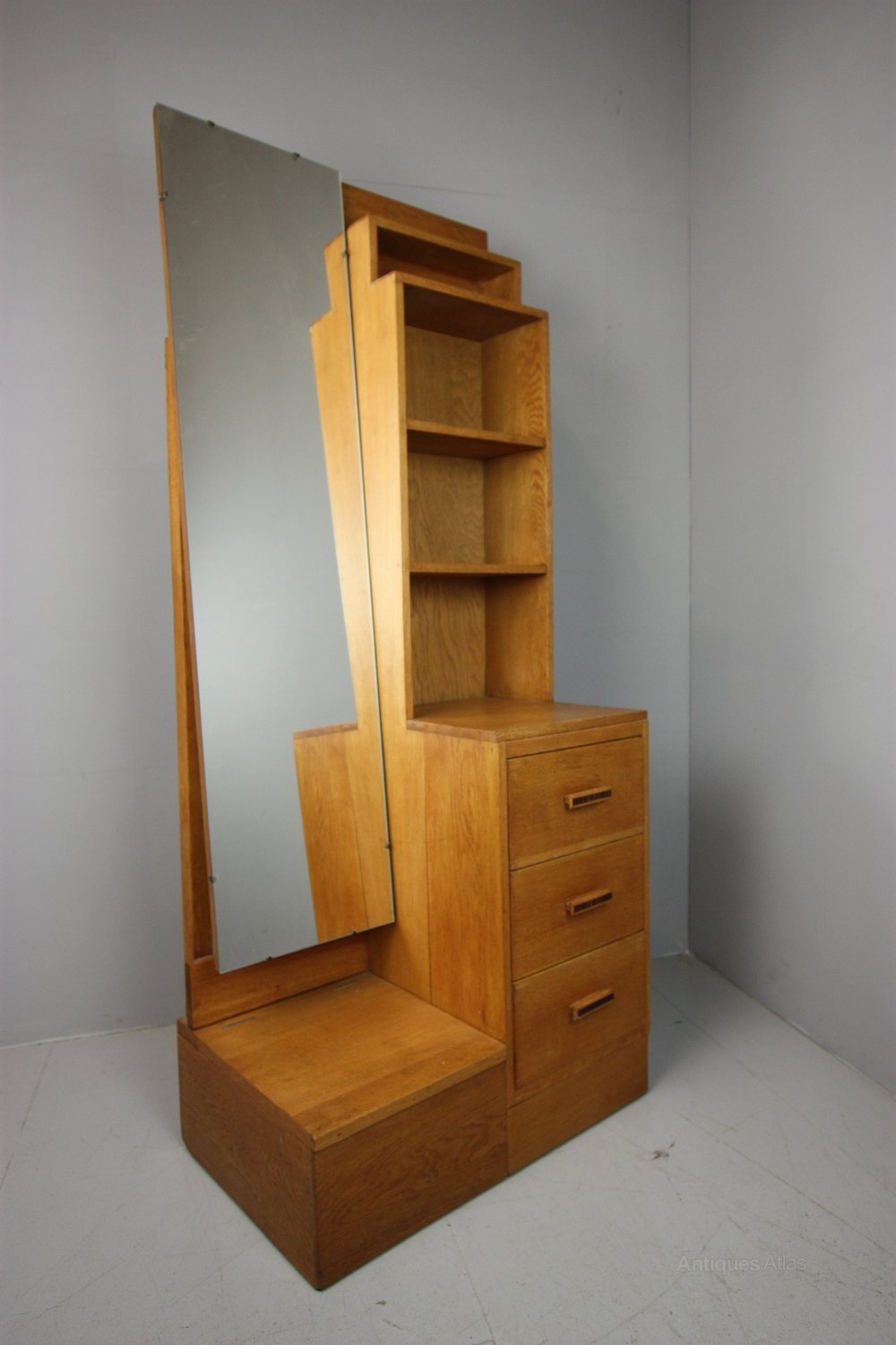 1930's English Oak Dressing Mirror & Antiques Atlas