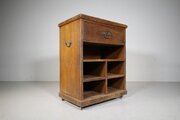 19th Century Antique Oak Cupboard On Wheels 