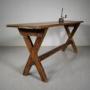 Early 19th Cen Antique Pine X Frame Tavern Table