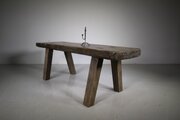 Early English Antique Oak Pig Bench Coffee Table 