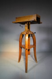 Edwardian English Antique Oak Magic Lantern Stand 