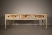 English 18th C Original Painted Pine Dresser Base