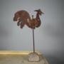 English 19th Antique Cockerel Weathervane in Old Paint