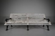 English 19thC Garden Rustic Pattern Cast Iron Bench