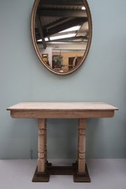 English Antique Oak & Iron Console Table.