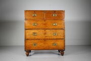 English Quality Antique Military Chest Of Drawers