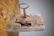 Georgian Antique Working Oak Box Lock & Key
