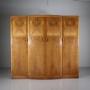 Heals Antique Sycamore Triple Bow Front Wardrobe