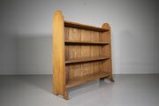 Heals Edwardian Antique Oak Open Bookcase - Label