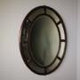 Large English 19th C Antique Oval Mahogany Mirror