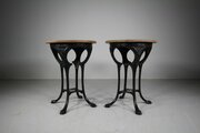Pair Archibald Knox Antique Cast Iron Side Tables