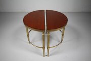 Pair Quality 1940’s Low Brass Demi Lune Side Table