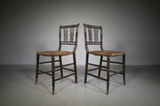 Pair Regency Original Panted Pine Antique Chairs