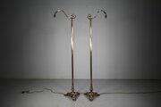 Pair of English Edwardian Antique Floor Lamps  Re