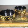 Pair of Regency Antique Papier Mache Wine Coasters