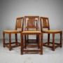 Rare Design 1930’s Mouseman Set Four Dining Chairs