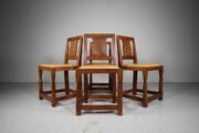 Rare Design 1930s Mouseman Set Four Dining Chairs