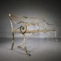 Regency Antique Wrought Iron Garden Bench Seat