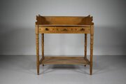 Regency English Faux Bamboo Side Table In Original