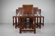 Set Of Six 1930’s Mouseman Oak Dining Chairs