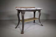 Shapely 19th Century Antique Iron & Marble Table 