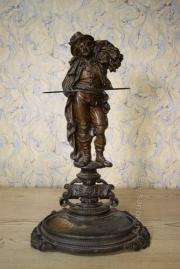 Unusual English Antique The Reaper Cast Iron Stick Stand