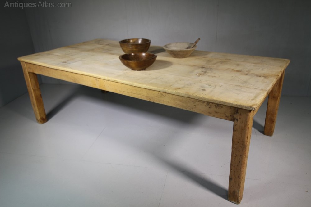 Very Large Antique Sycamore Farmhouse Dining Table ...