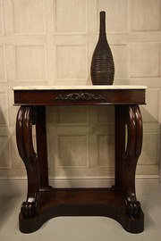 William IV Antique Marble & Mahogany Console Table