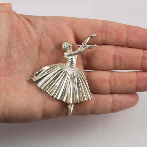 Antiques Atlas Antique Silver Ballerina Brooch Hallmarked For
