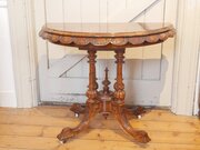 Irish Walnut Turn Over Card Table