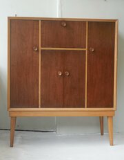 Mid Century Ash & Teak Cabinet