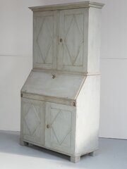 Neat Swedish Painted Bureau Cabinet Bookcase