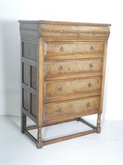 Oak & Walnut Chest Of Drawers