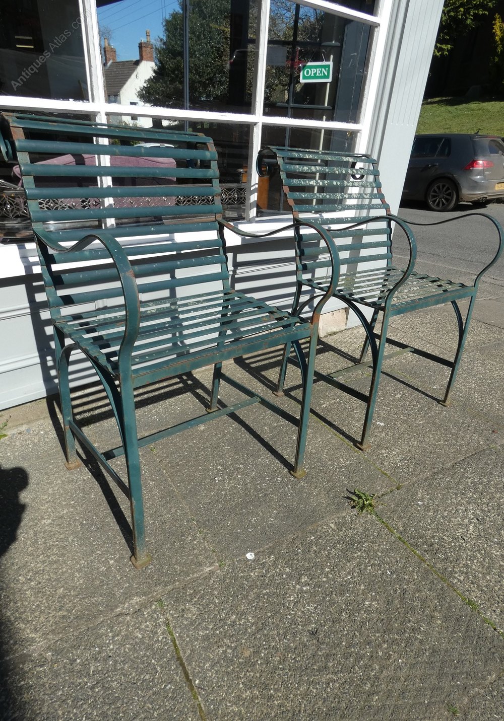 Antiques Atlas Pair Iron Garden Chairs