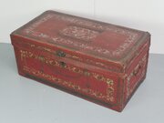 Red Leather China Trade Trunk