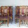 Set 10 Oak / Leather Dining Chairs