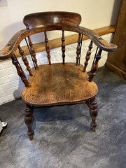 An Ash And Elm Captain’s Or Smoker’s Bow Backed Chair