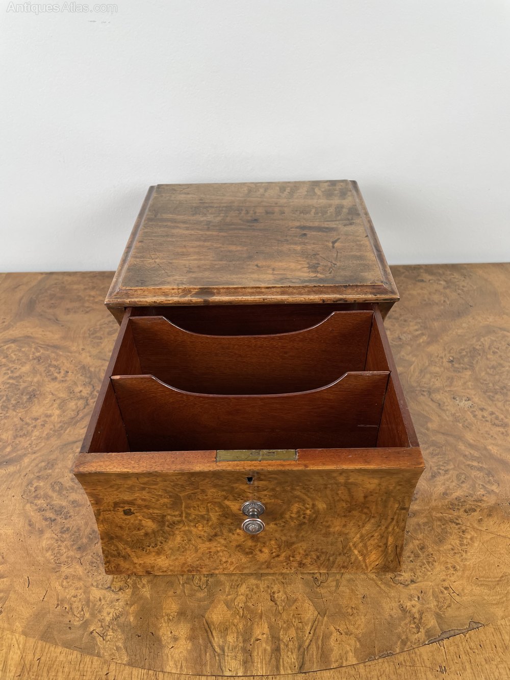 Victorian Burr Walnut Plinth With Drawer Circa1850 Antiques Atlas